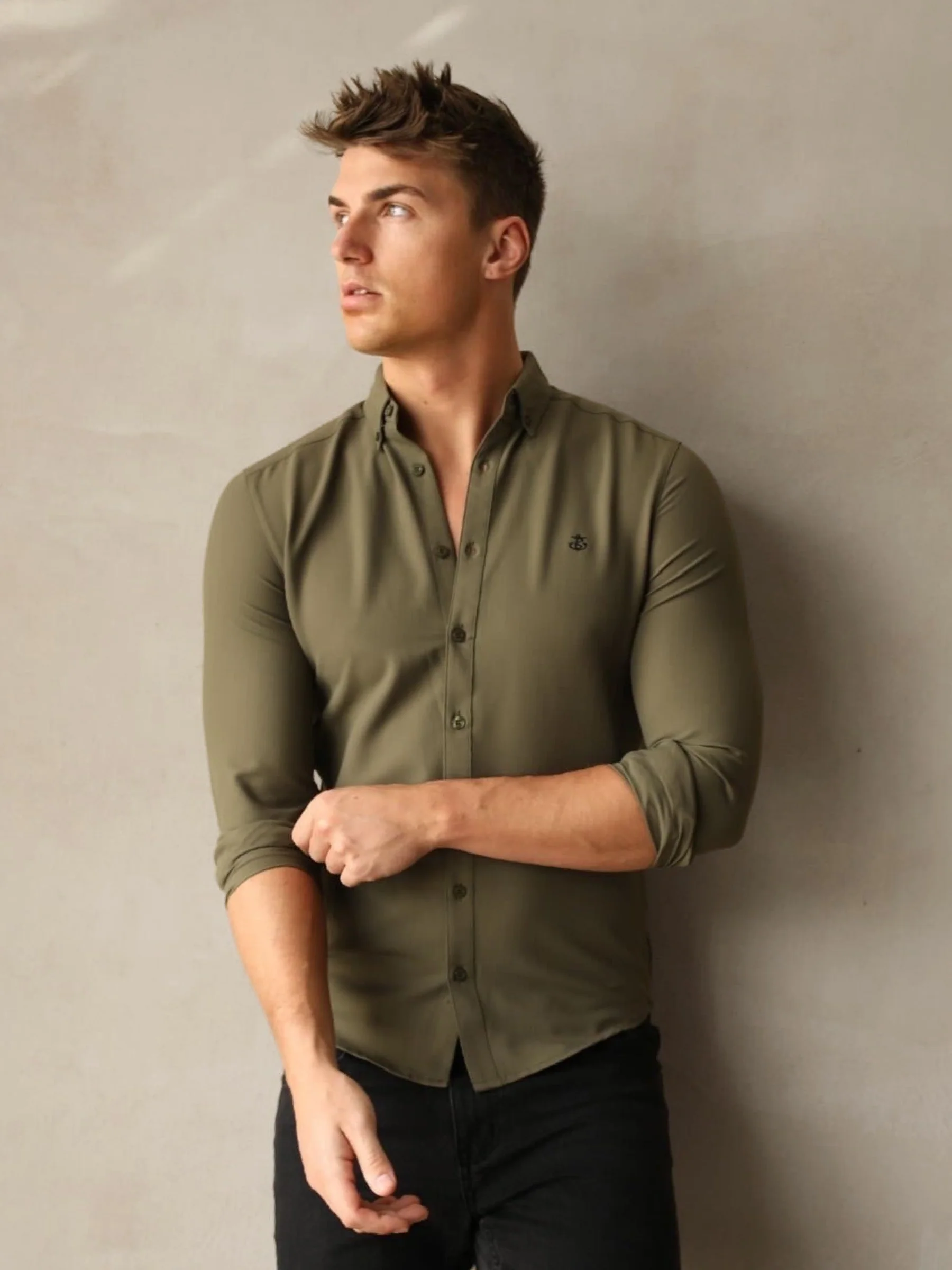 Carter Long Sleeve Shirt - Khaki Green - E-Cigarette Wholesale