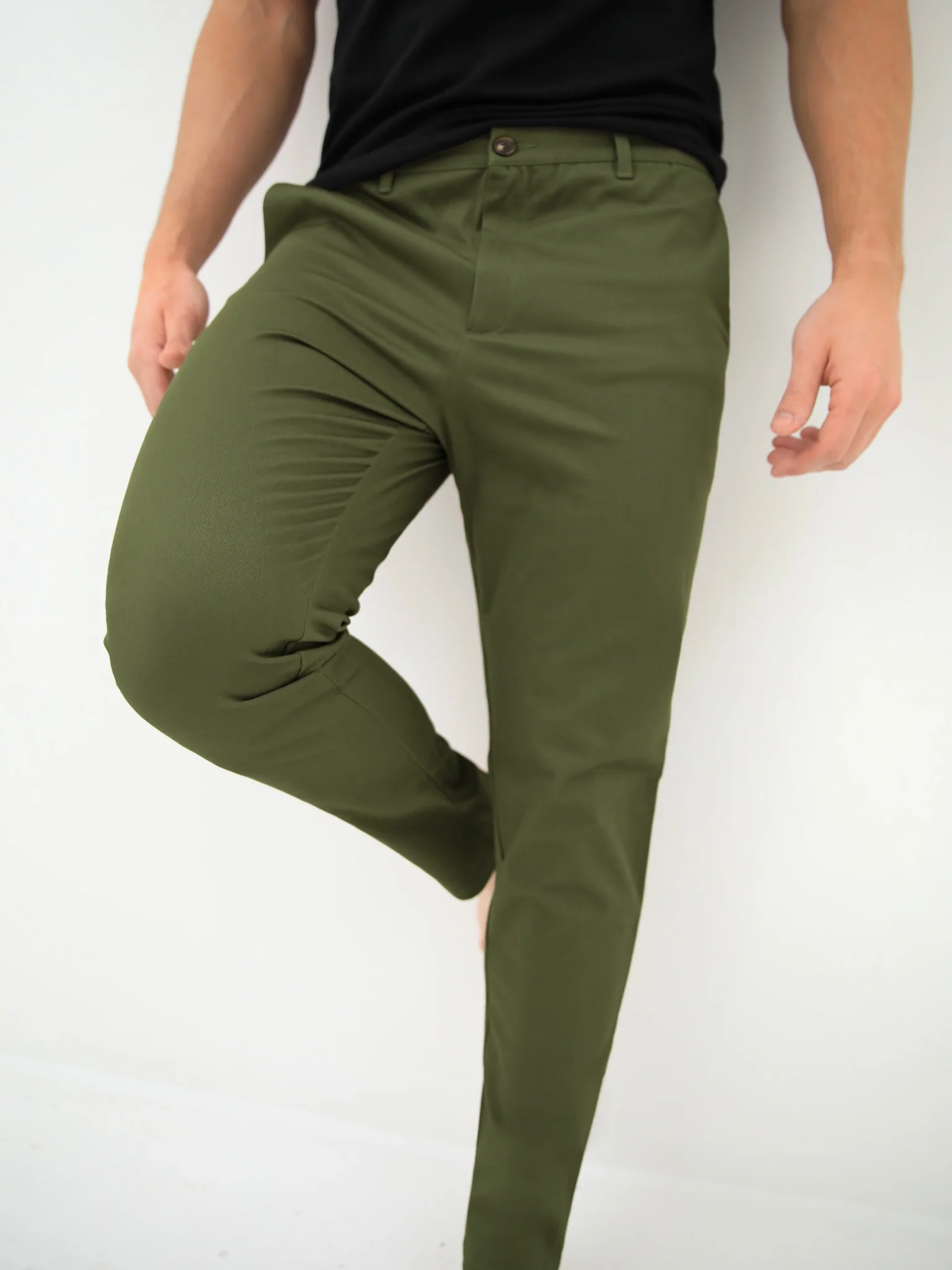 Sloane Slim Fit Tailored Chinos - Khaki Green - E-Cigarette Wholesale