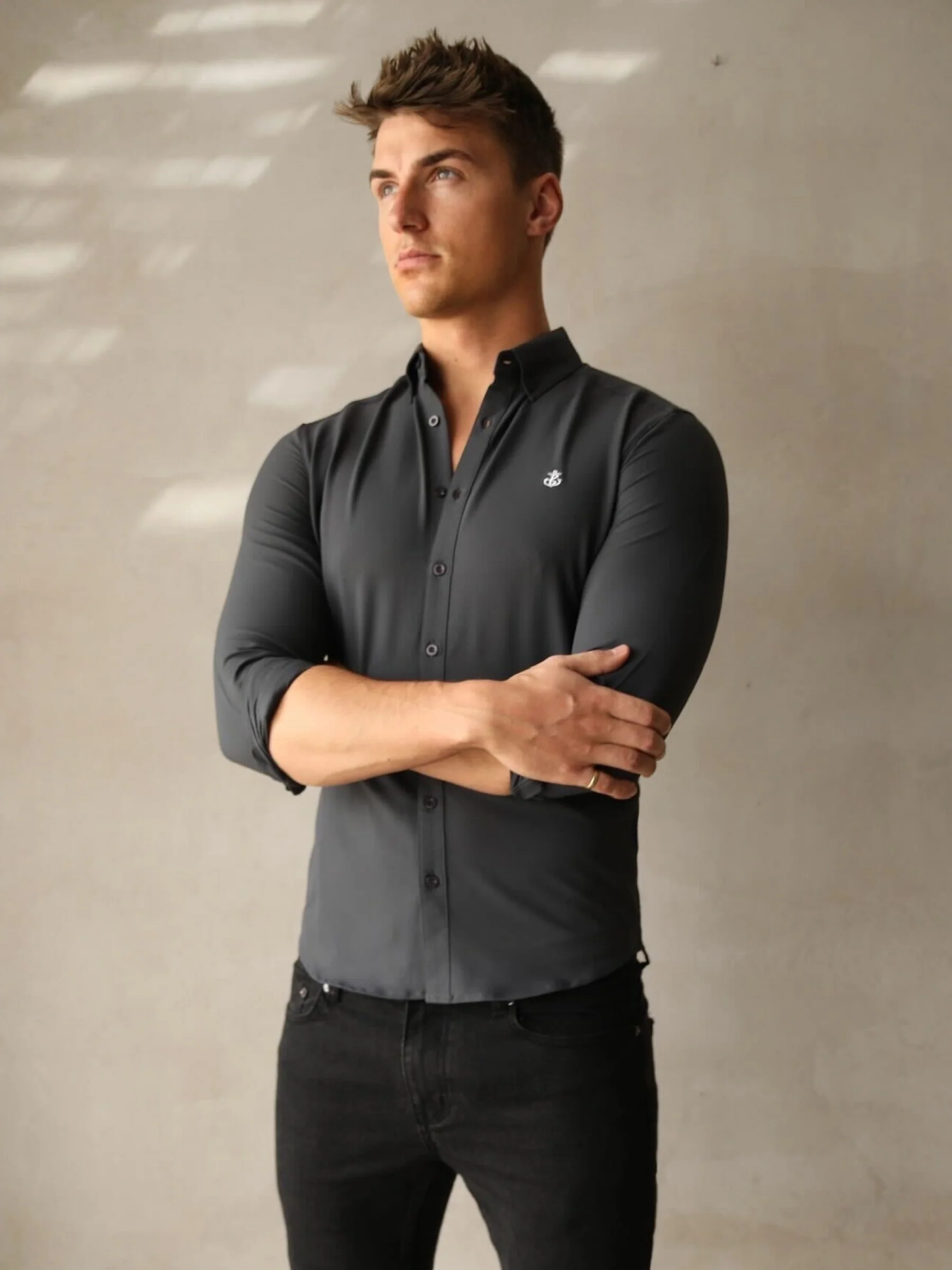 Carter Long Sleeve Shirt - Petrol Blue - E-Cigarette Wholesale