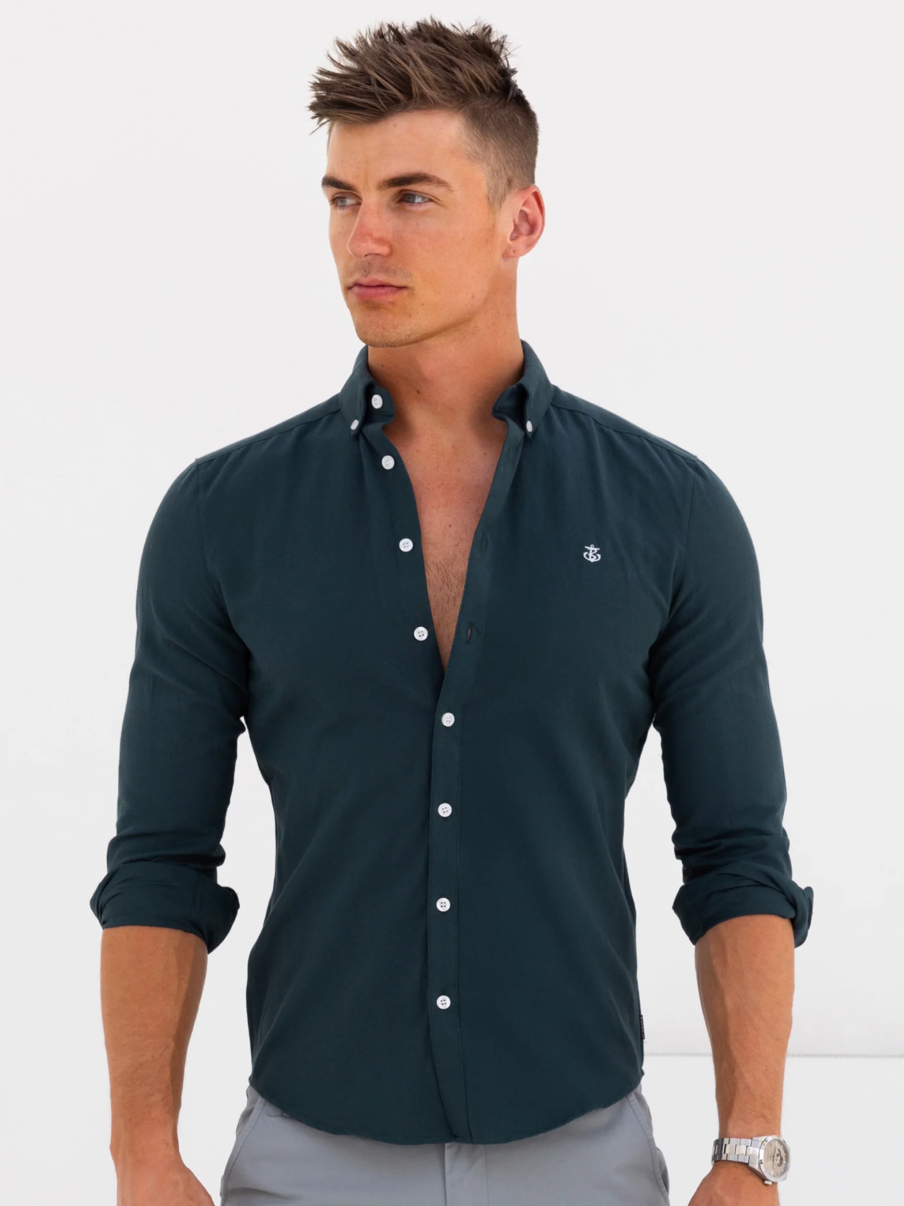 Dallas Long Sleeve Shirt - Dark Teal - E-Cigarette Wholesale