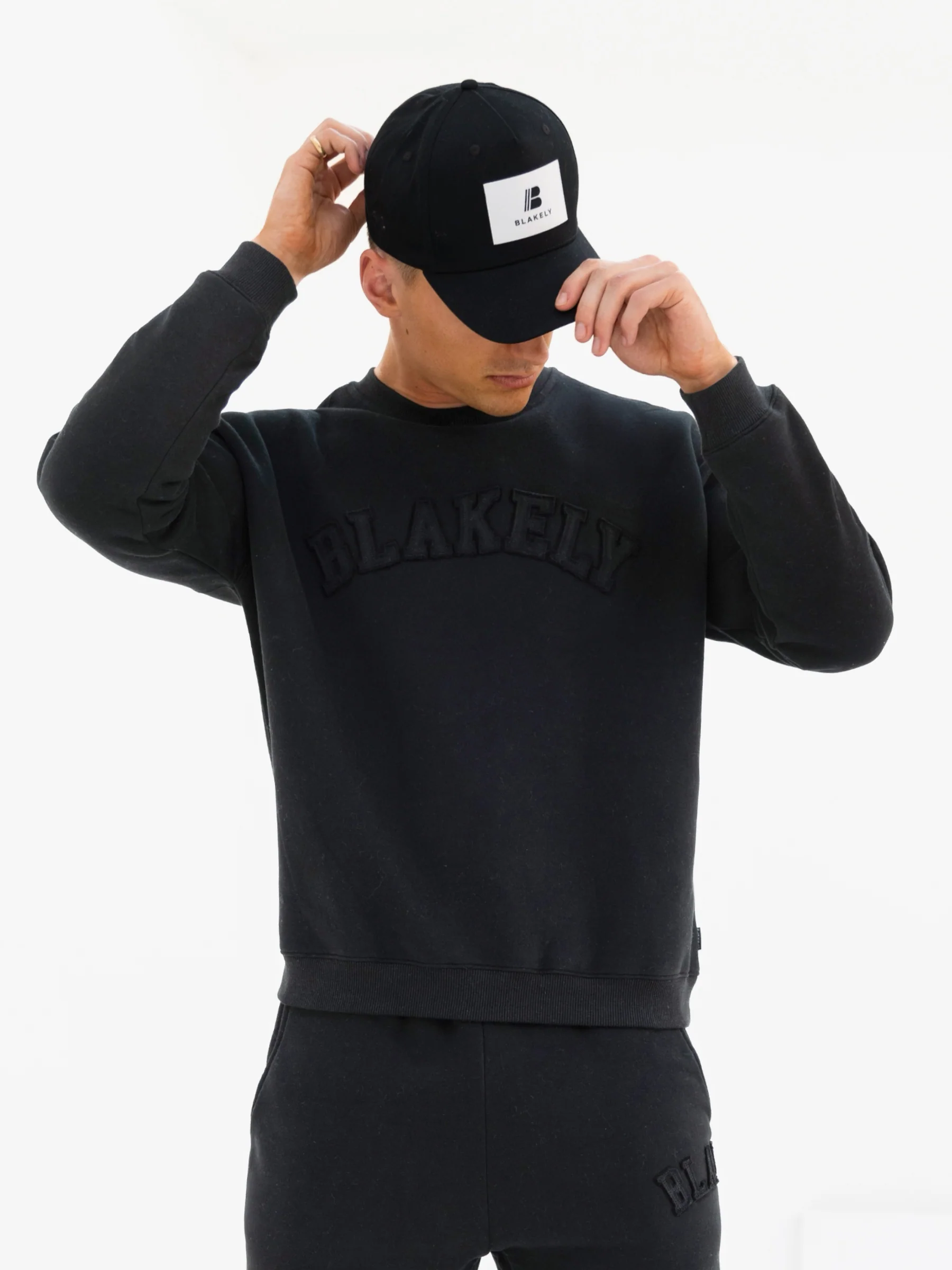 Tonal Varsity Relaxed Jumper - Black - E-Cigarette Wholesale