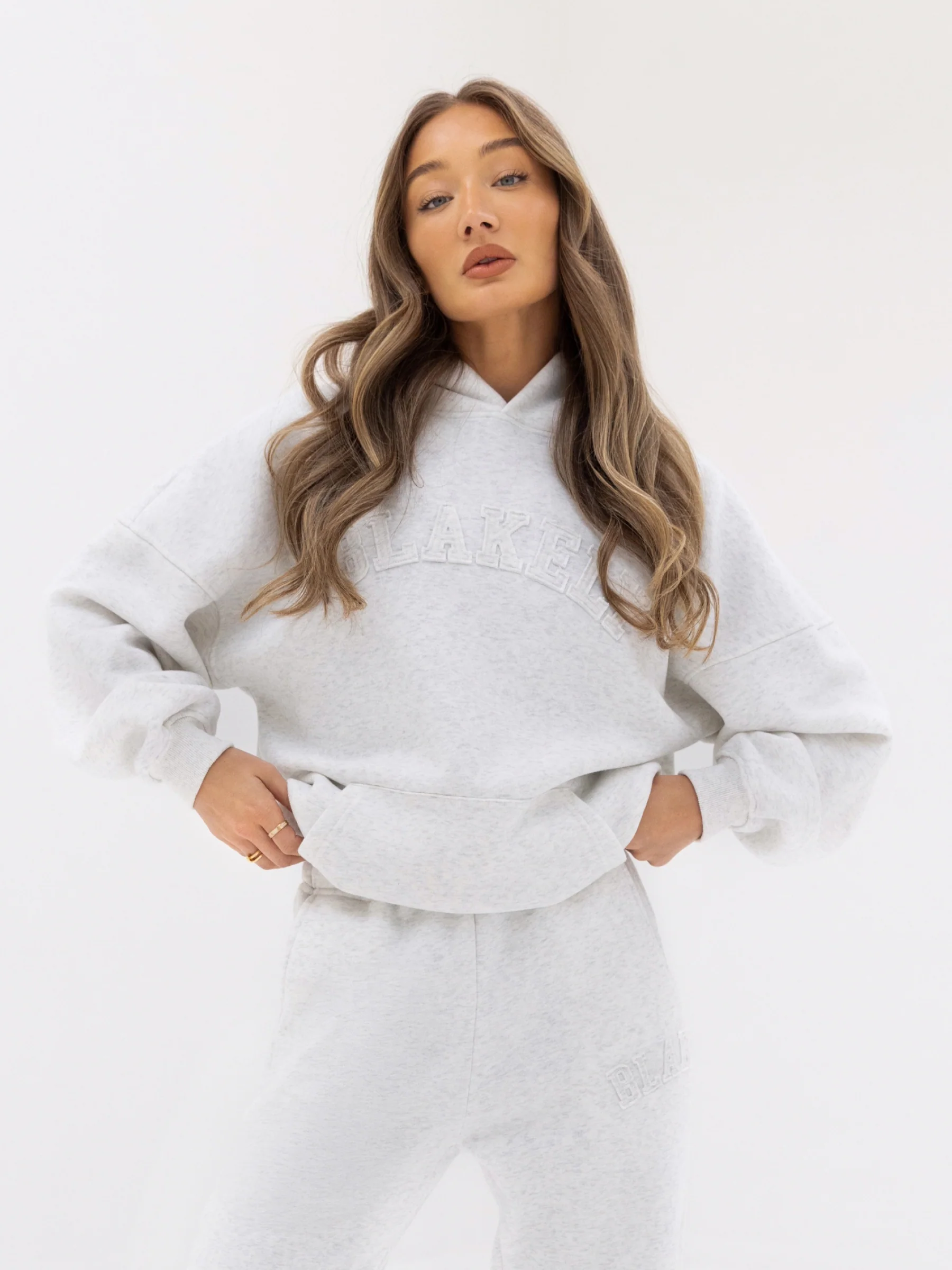 Tonal Varsity Oversized Hoodie - Marl White - E-Cigarette Wholesale