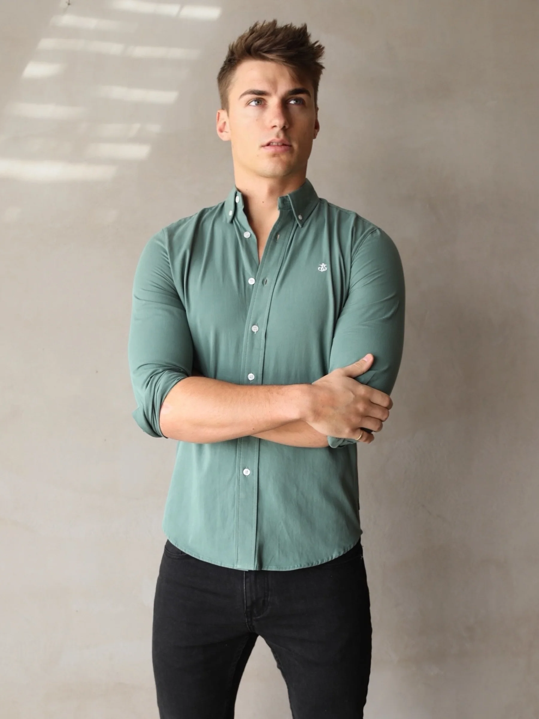 Newburgh Slim Fit Shirt - Forest Green - E-Cigarette Wholesale