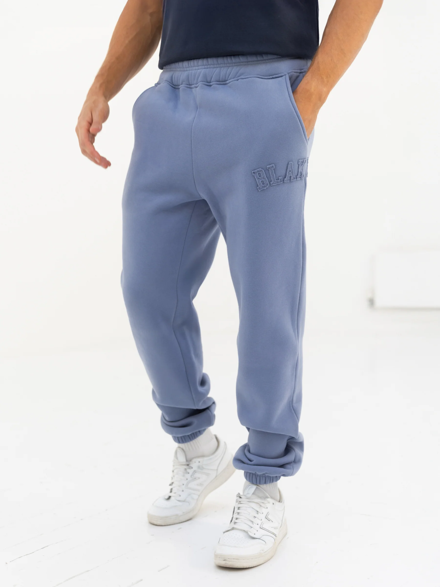 Tonal Varsity Relaxed Sweatpants - Granite Blue - E-Cigarette Wholesale