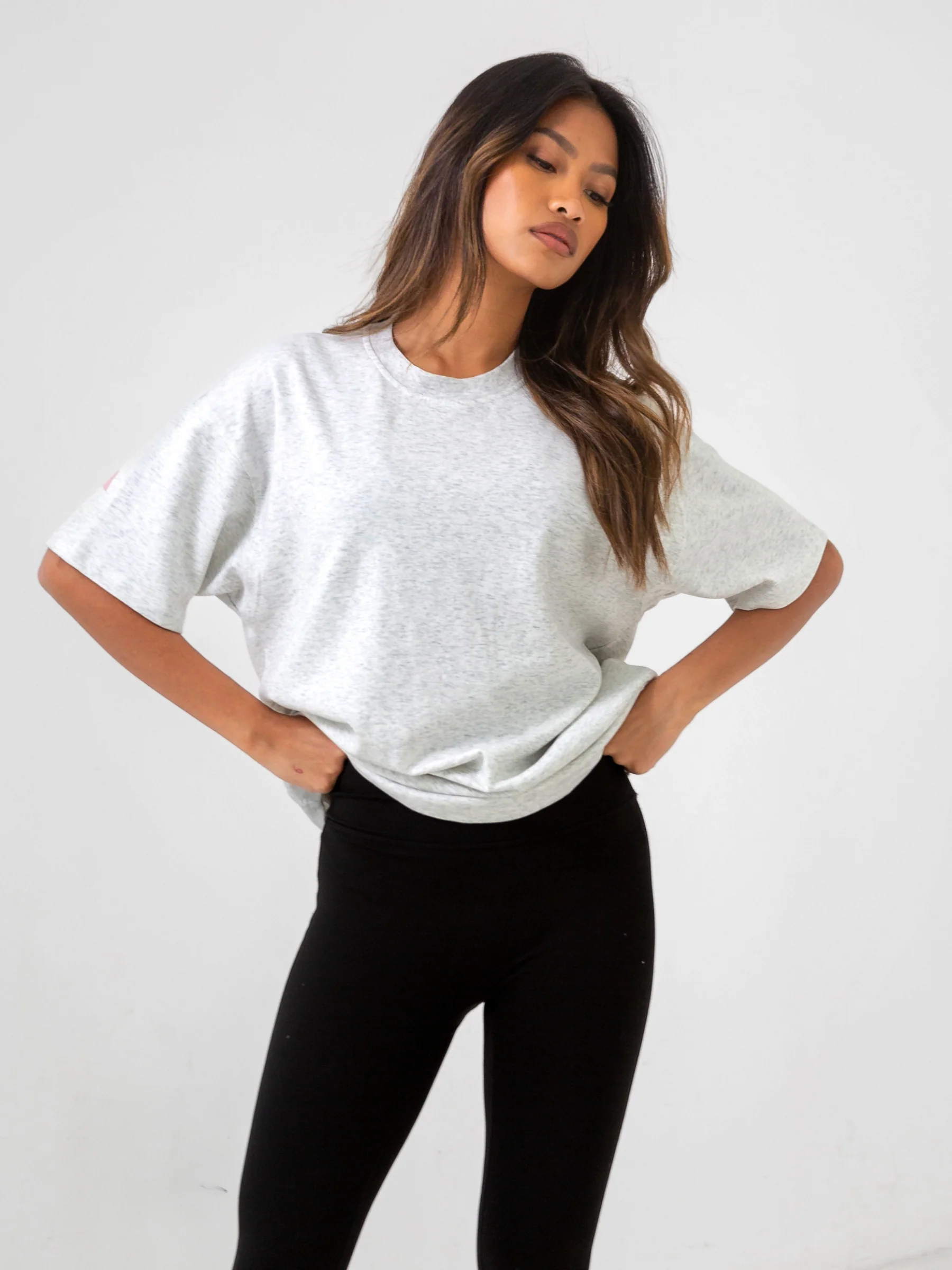 Isabel Oversized T-Shirt - Marl White - E-Cigarette Wholesale