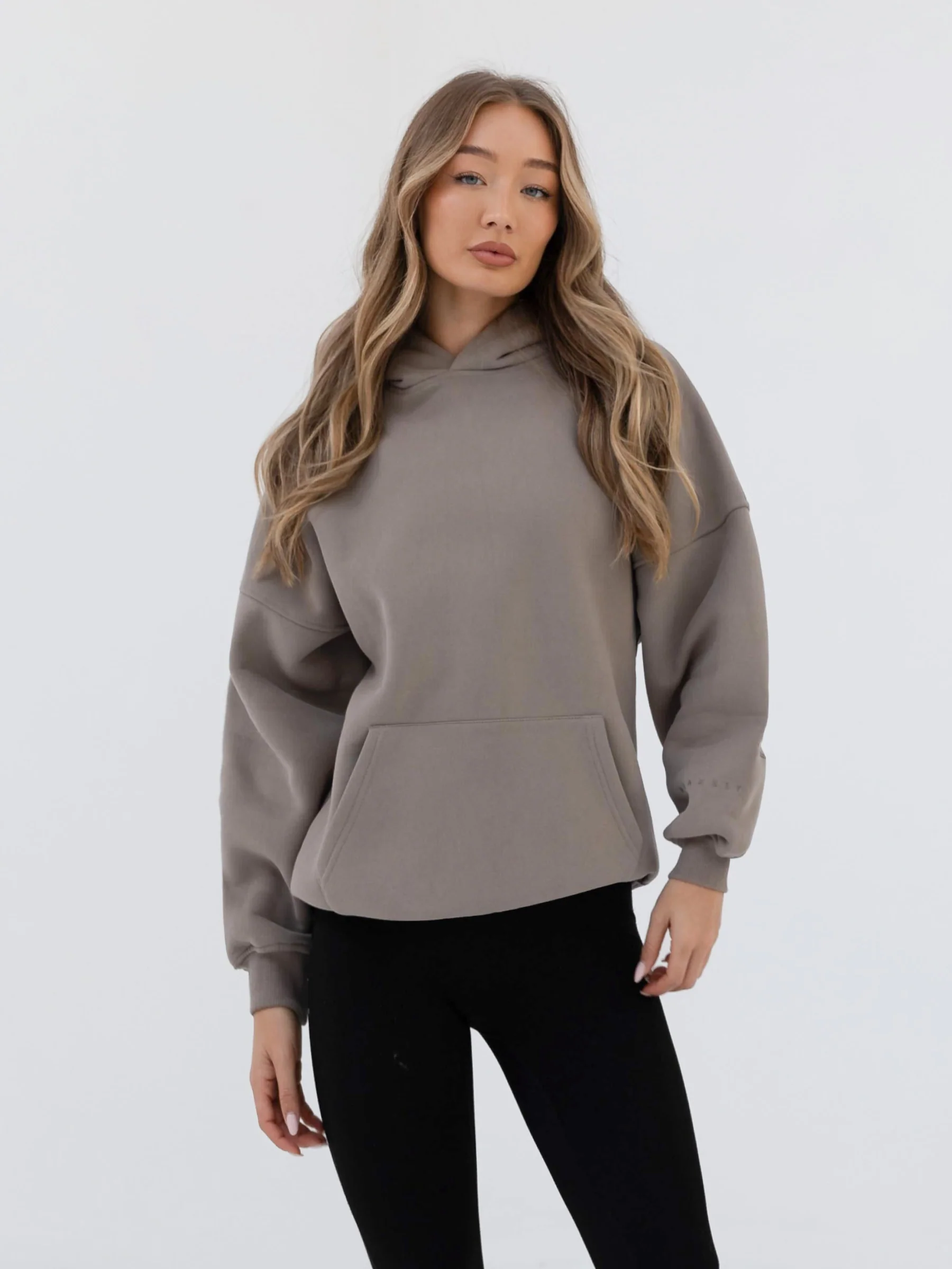 Embroidered Isabel Oversized Hoodie - Neutral Grey - E-Cigarette Wholesale