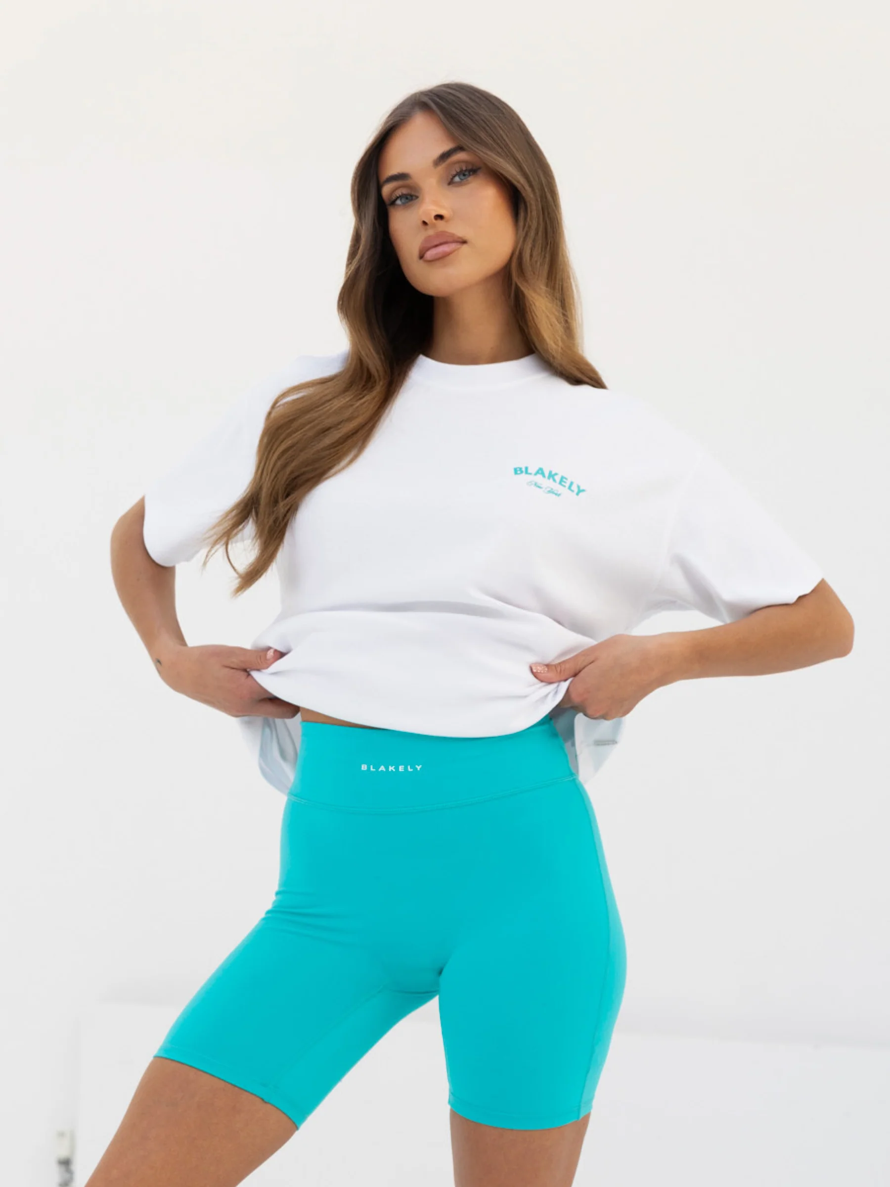 Crest Oversized T-Shirt - White & Aqua - E-Cigarette Wholesale