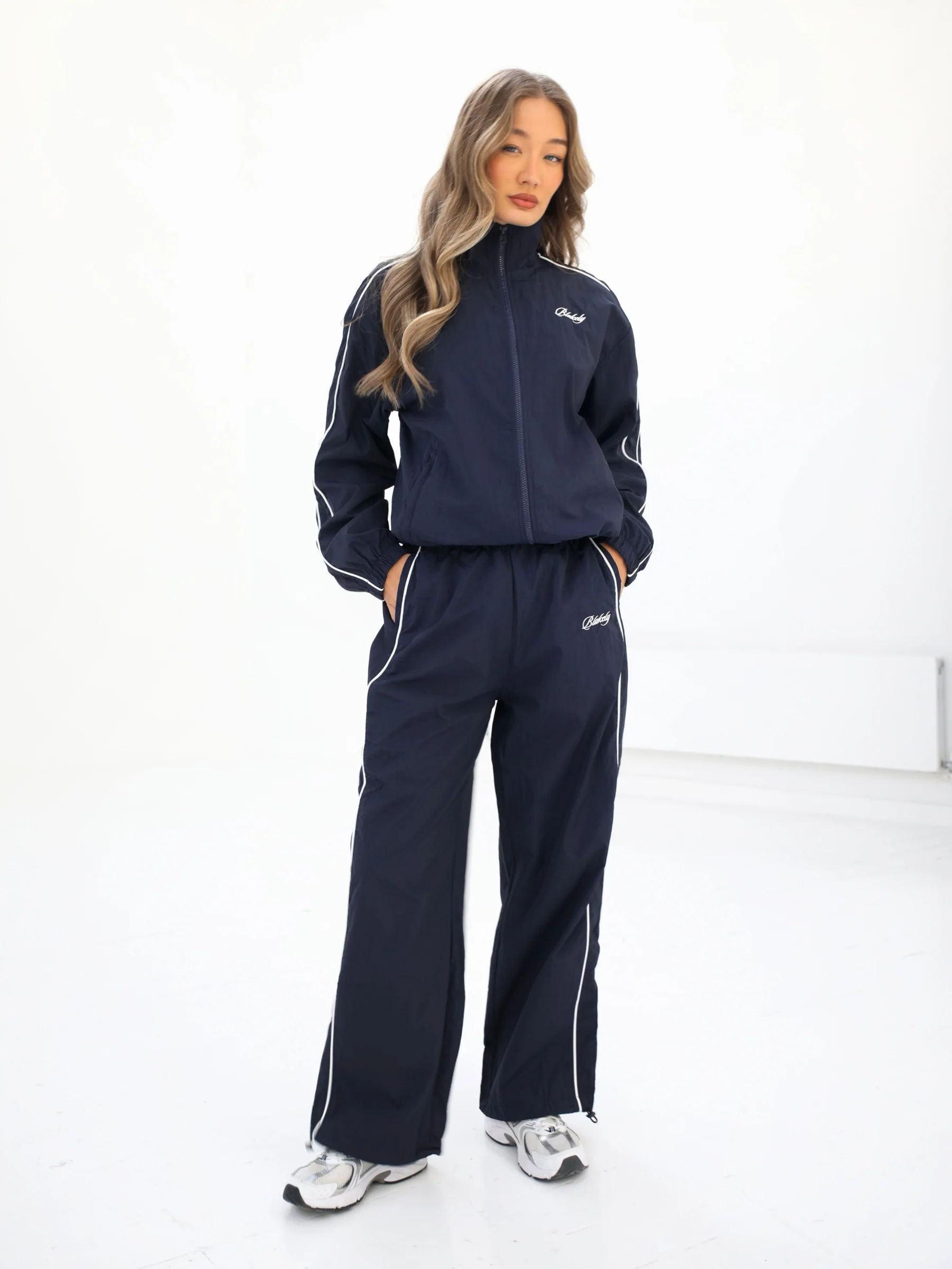 Off Duty Full Zip Jacket & Parachute Trousers Set - Navy - E-Cigarette Wholesale