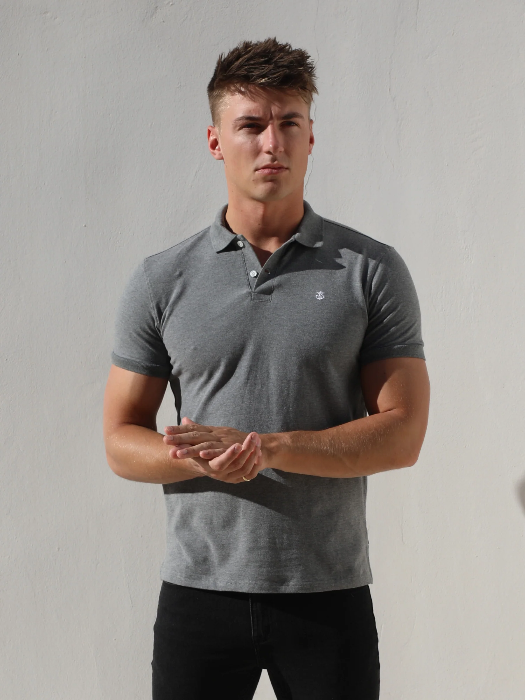 Burton Marl Polo Shirt - Grey - E-Cigarette Wholesale