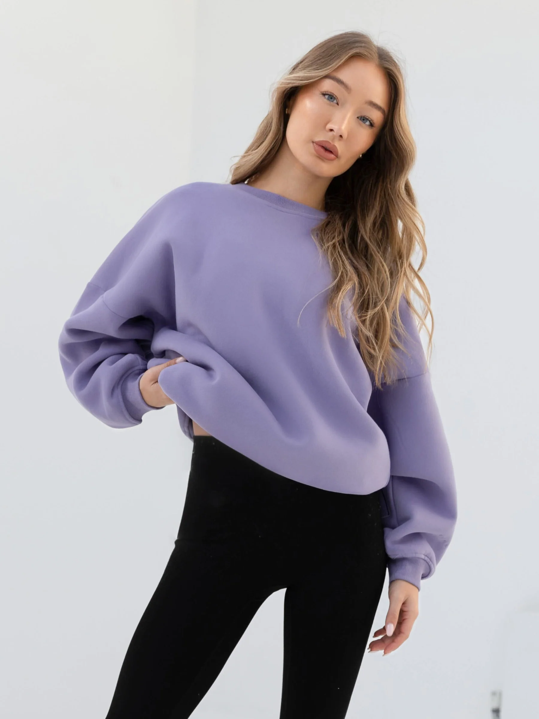 Embroidered Isabel Oversized Jumper - Lilac - E-Cigarette Wholesale