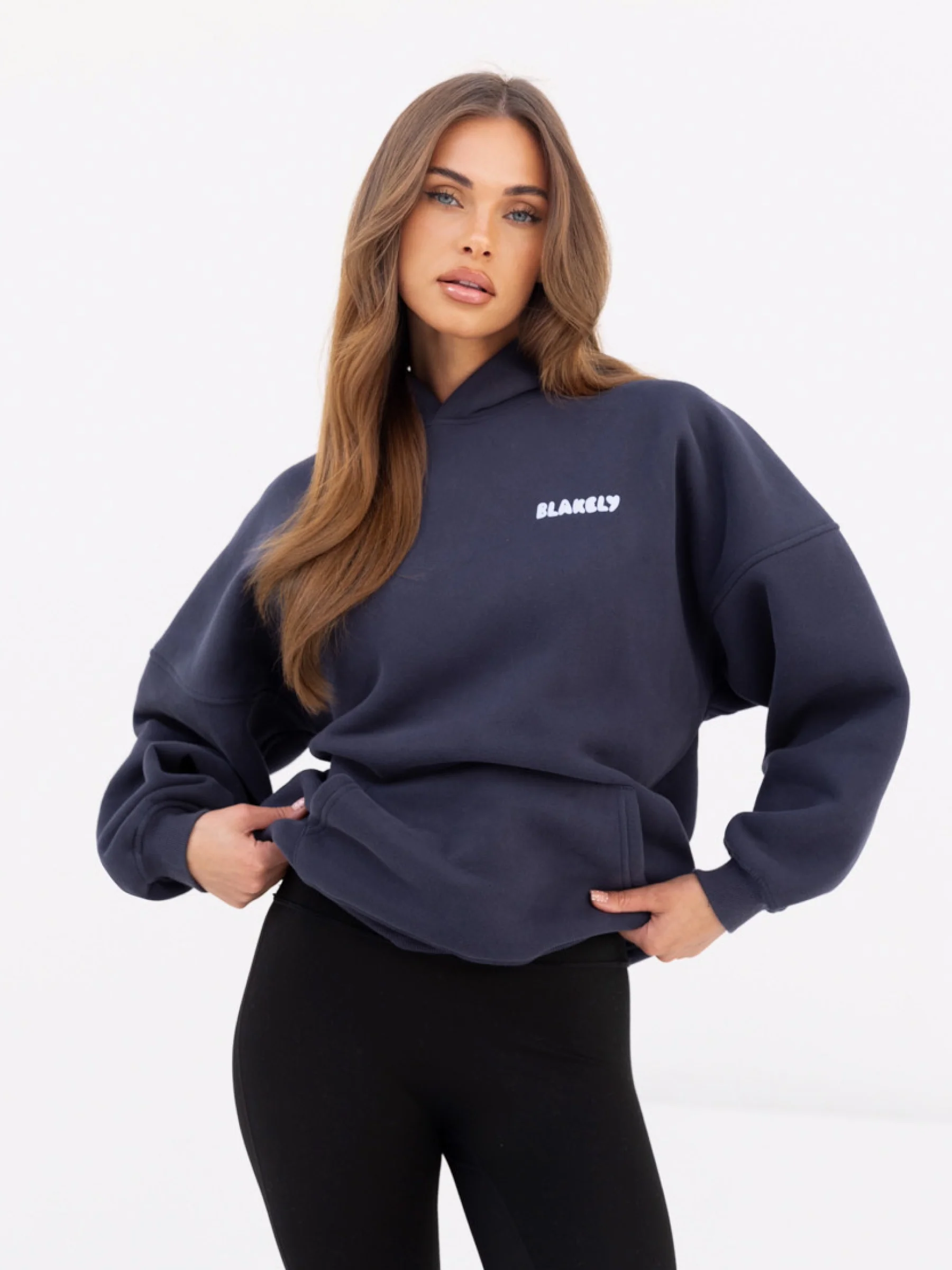 Cloud  Print Oversized Hoodie - True Navy - E-Cigarette Wholesale