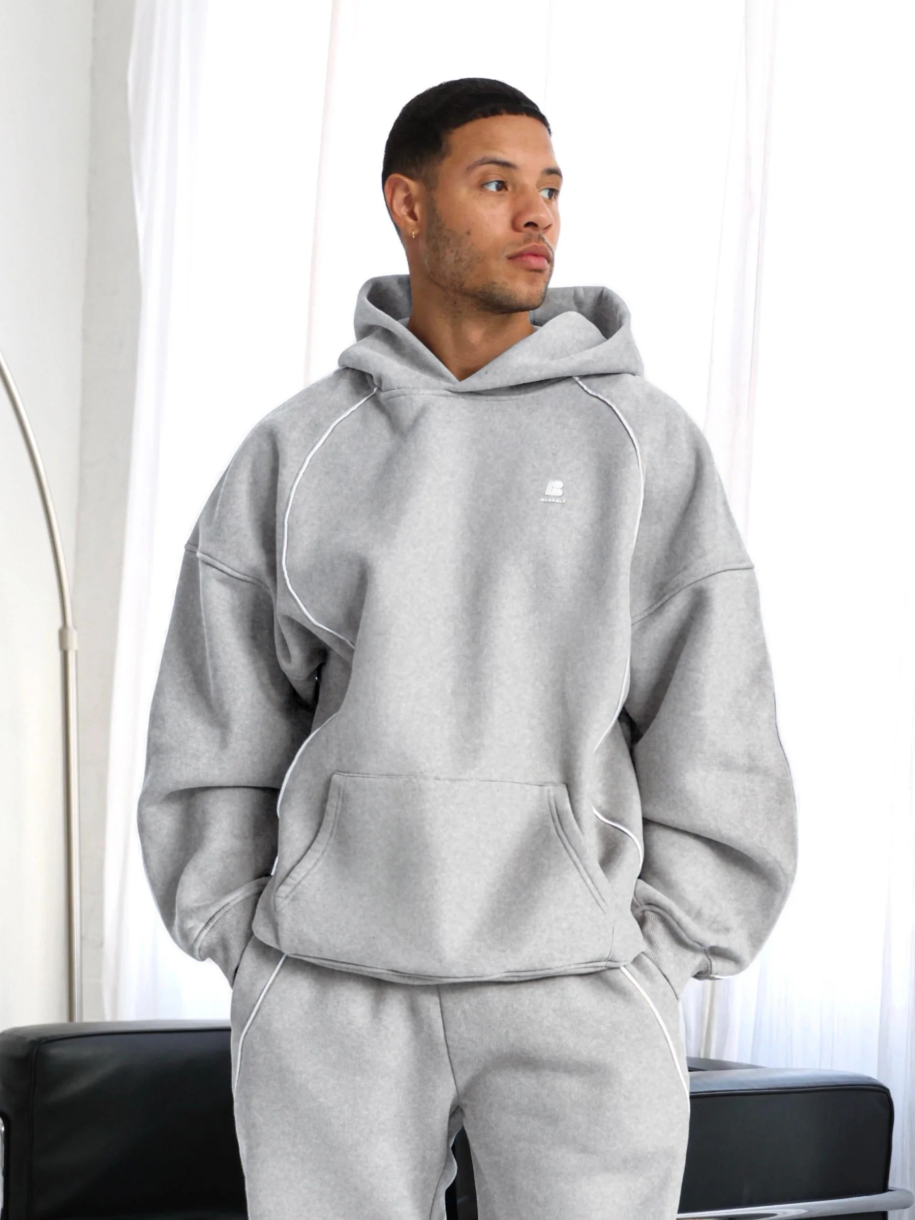 Seam Relaxed Hoodie - Marl Grey - E-Cigarette Wholesale