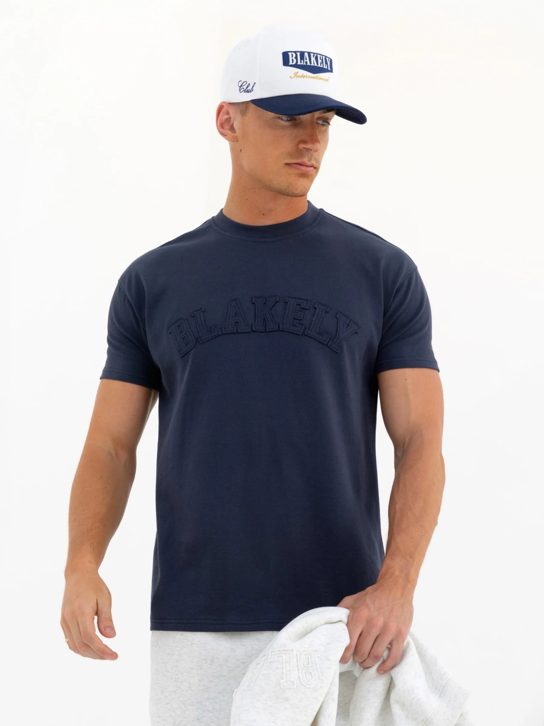 Tonal Varsity Relaxed T-Shirt - True Navy - E-Cigarette Wholesale