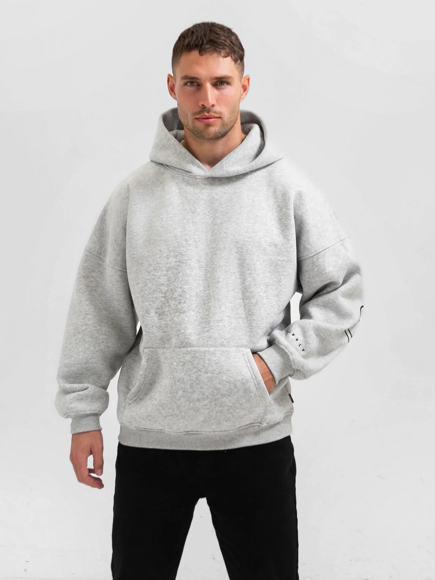Outline Idris Oversized Hoodie - Marl Grey - E-Cigarette Wholesale