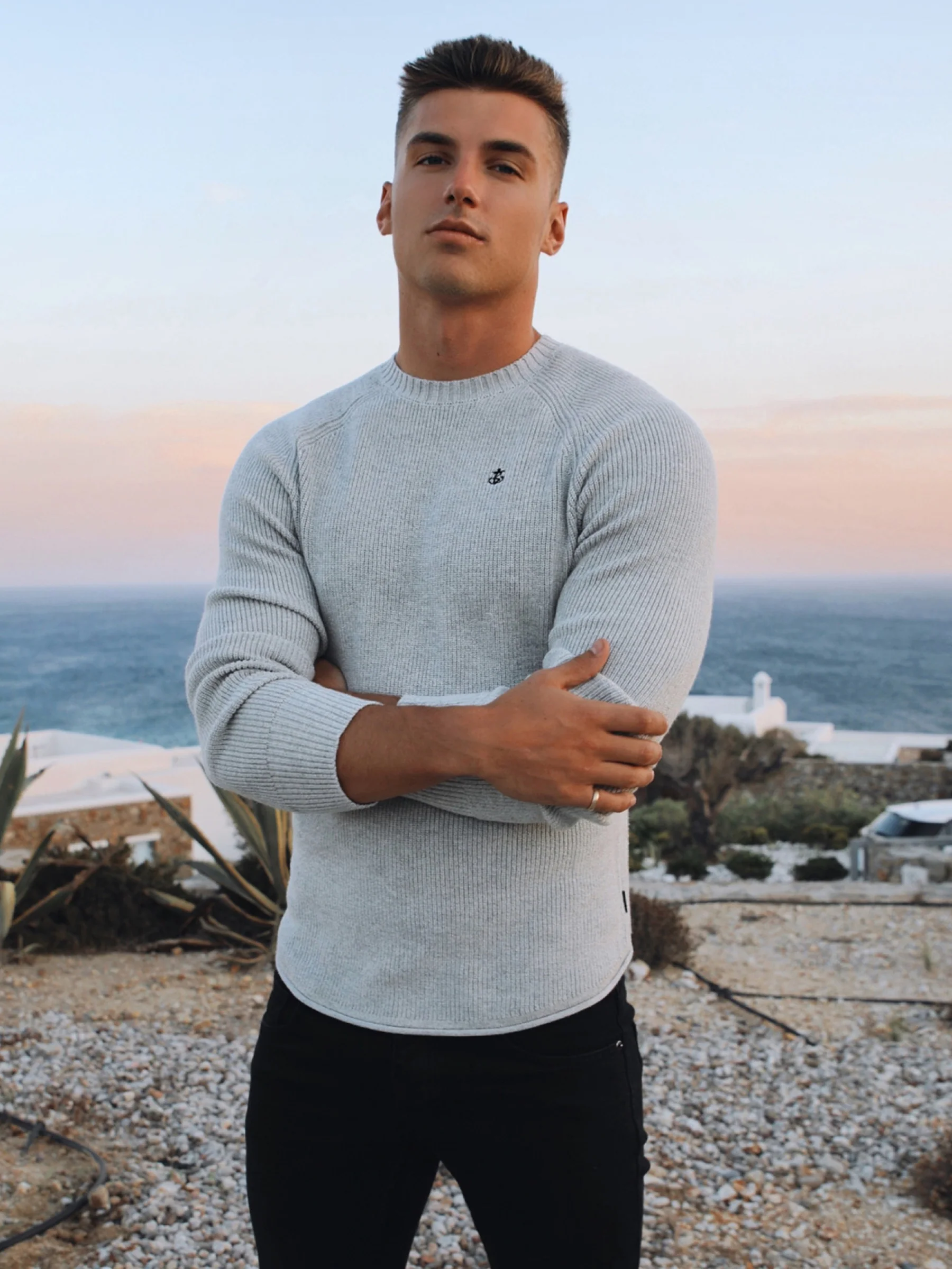 Olton Knit Jumper - Marl White - E-Cigarette Wholesale