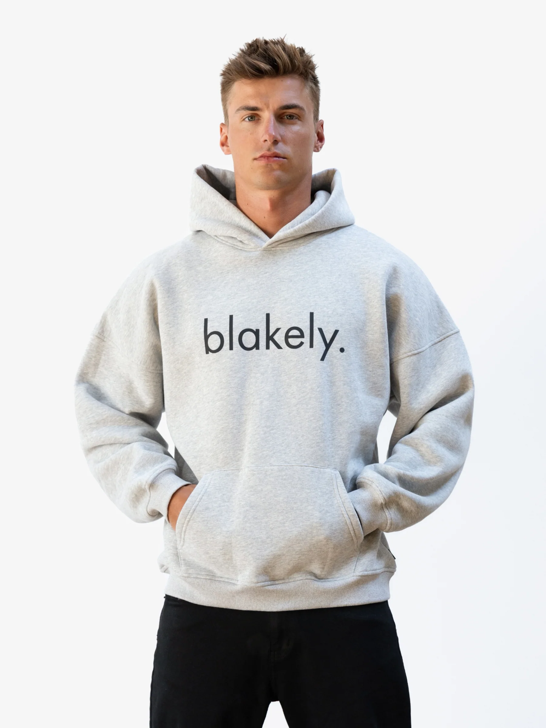 Logo Relaxed Hoodie - Marl Grey - E-Cigarette Wholesale