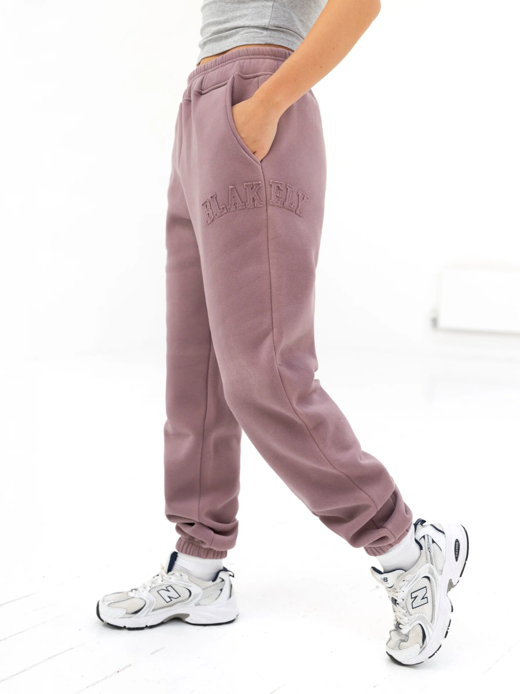 Tonal Varsity Sweatpants - Soft Mauve - E-Cigarette Wholesale