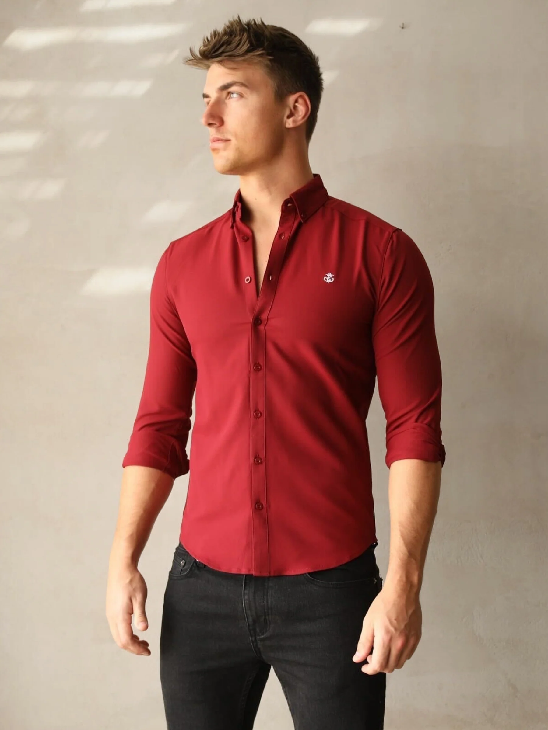Carter Long Sleeve Shirt - Burgundy - E-Cigarette Wholesale