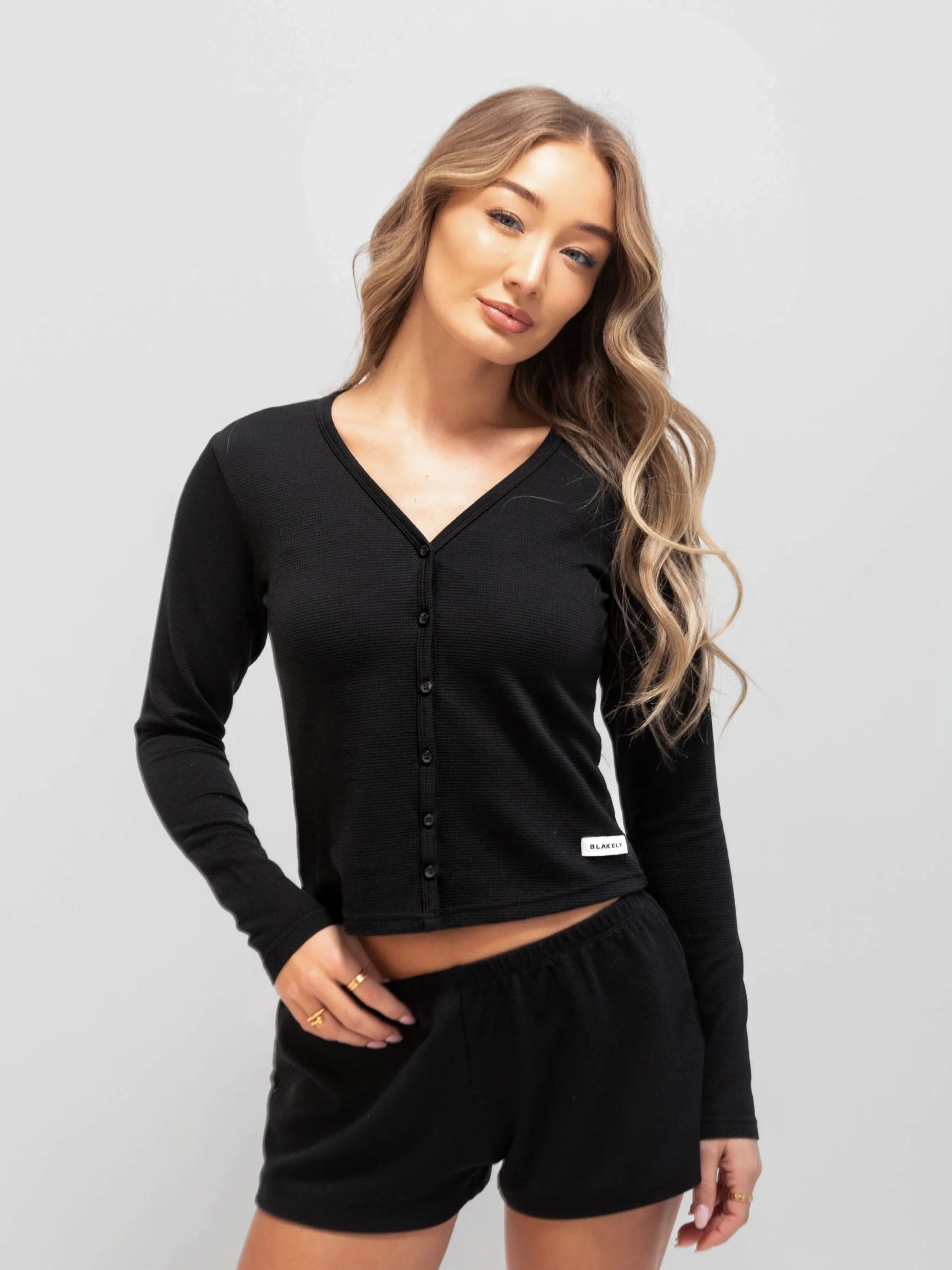Soft Waffle Cardigan - Black - E-Cigarette Wholesale