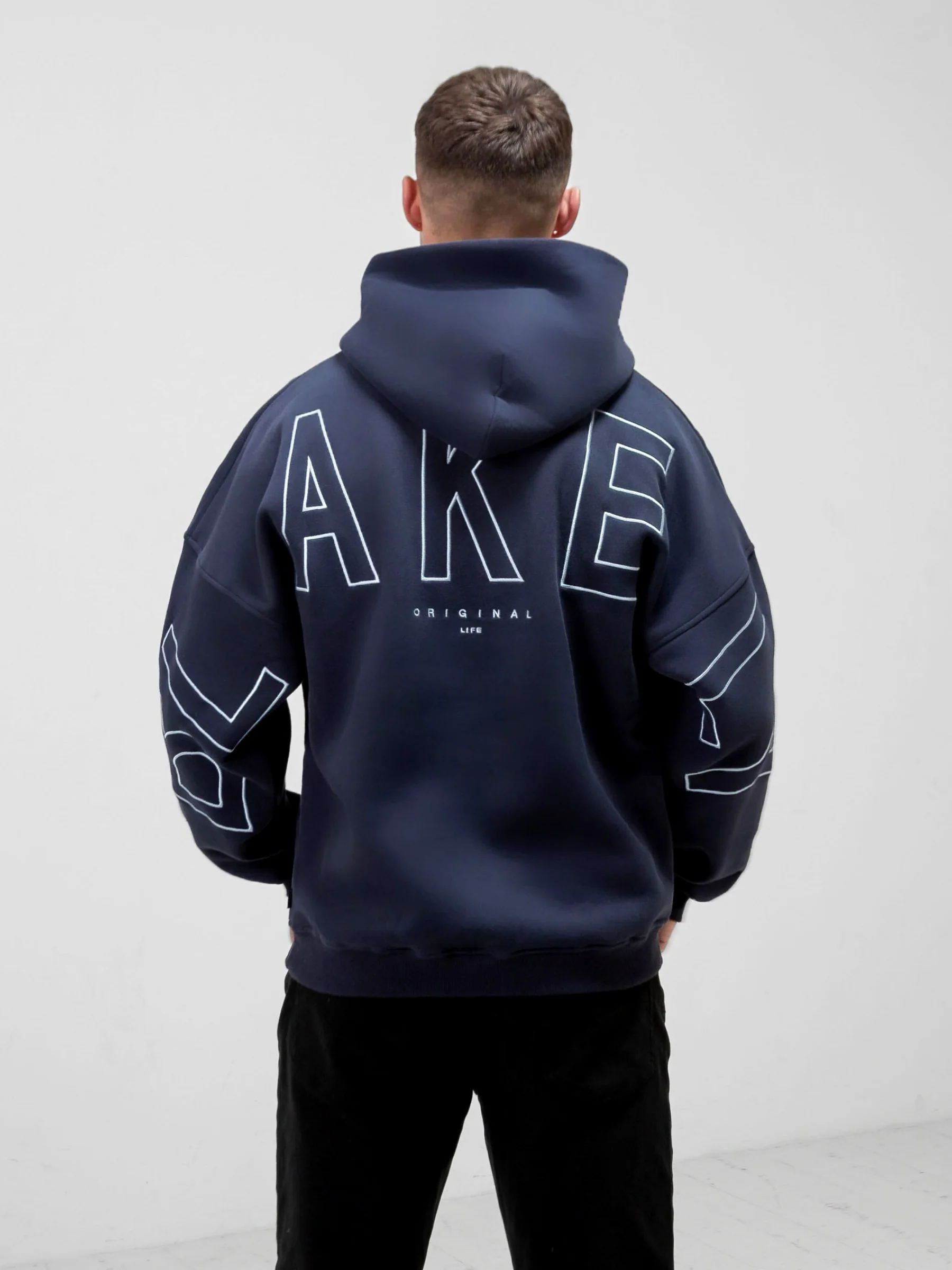Embroidered Idris Oversized Hoodie - Blue - E-Cigarette Wholesale