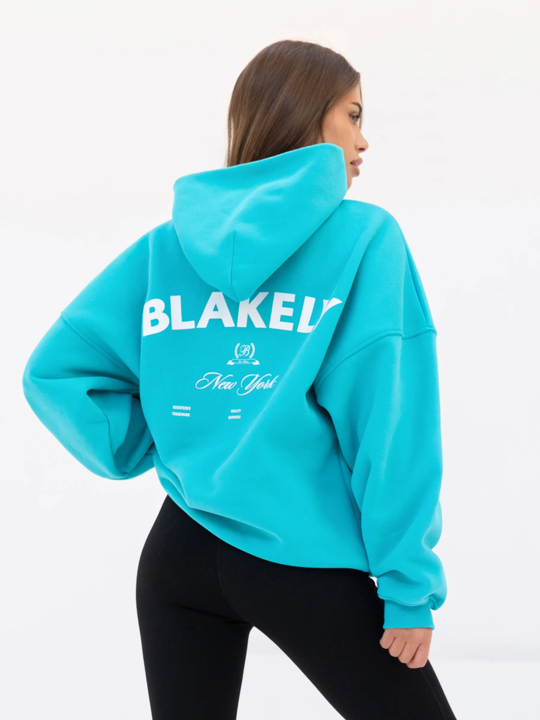 NY Crest Oversized Hoodie - Aqua - E-Cigarette Wholesale