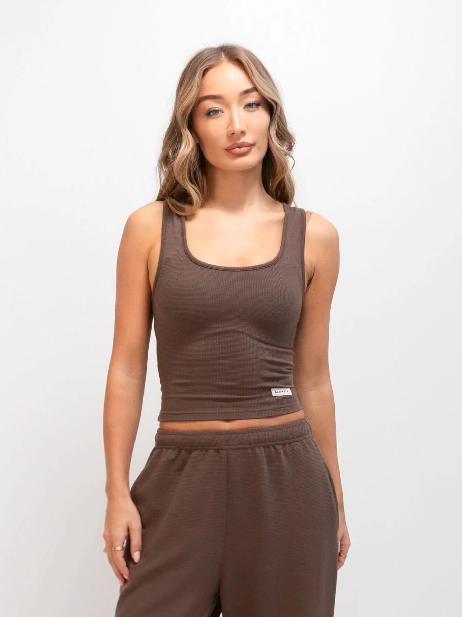Soft Waffle Vest Top - Brown - E-Cigarette Wholesale