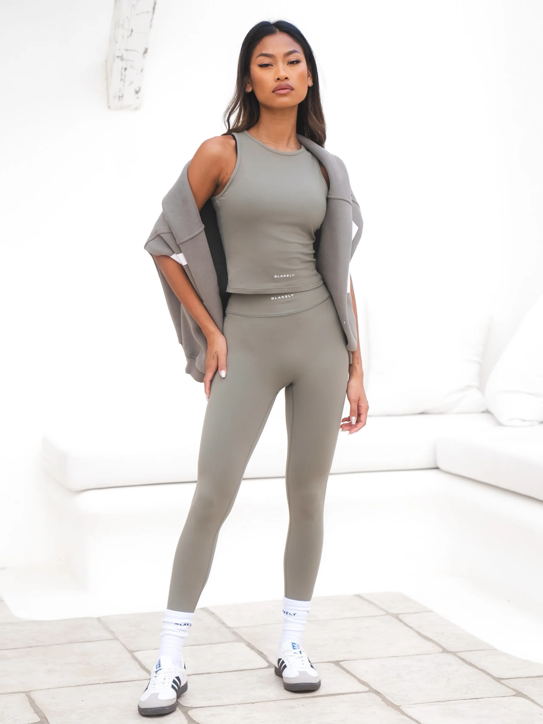 Ultimate Soft Lifestyle Vest & Leggings Set - Safari Green - E-Cigarette Wholesale