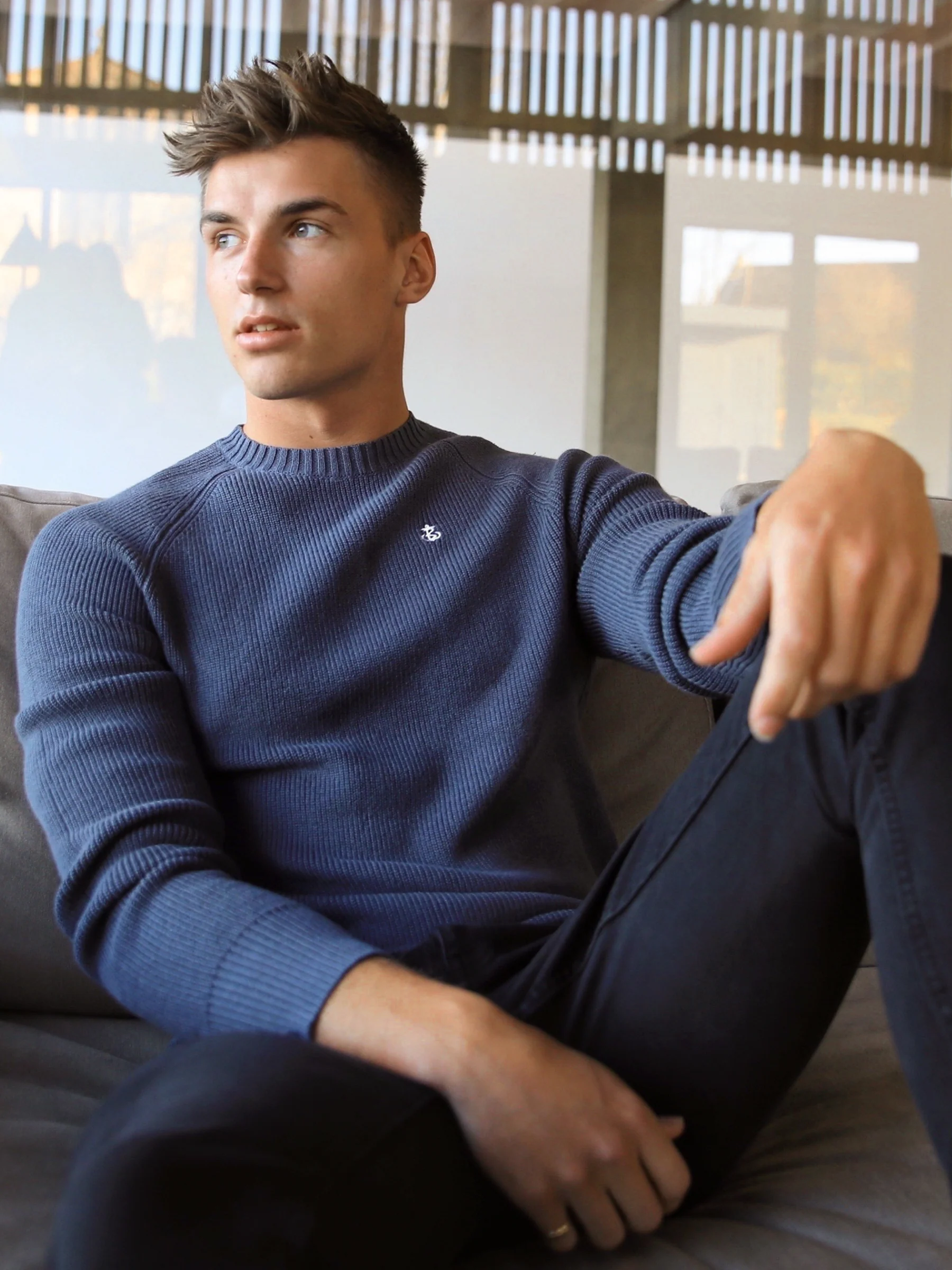 Olton Knit Jumper - Deep Blue - E-Cigarette Wholesale