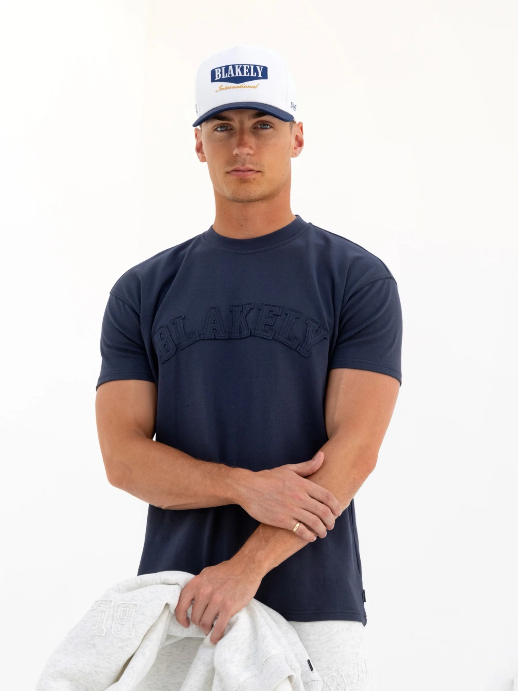Tonal Varsity Relaxed T-Shirt - True Navy - E-Cigarette Wholesale