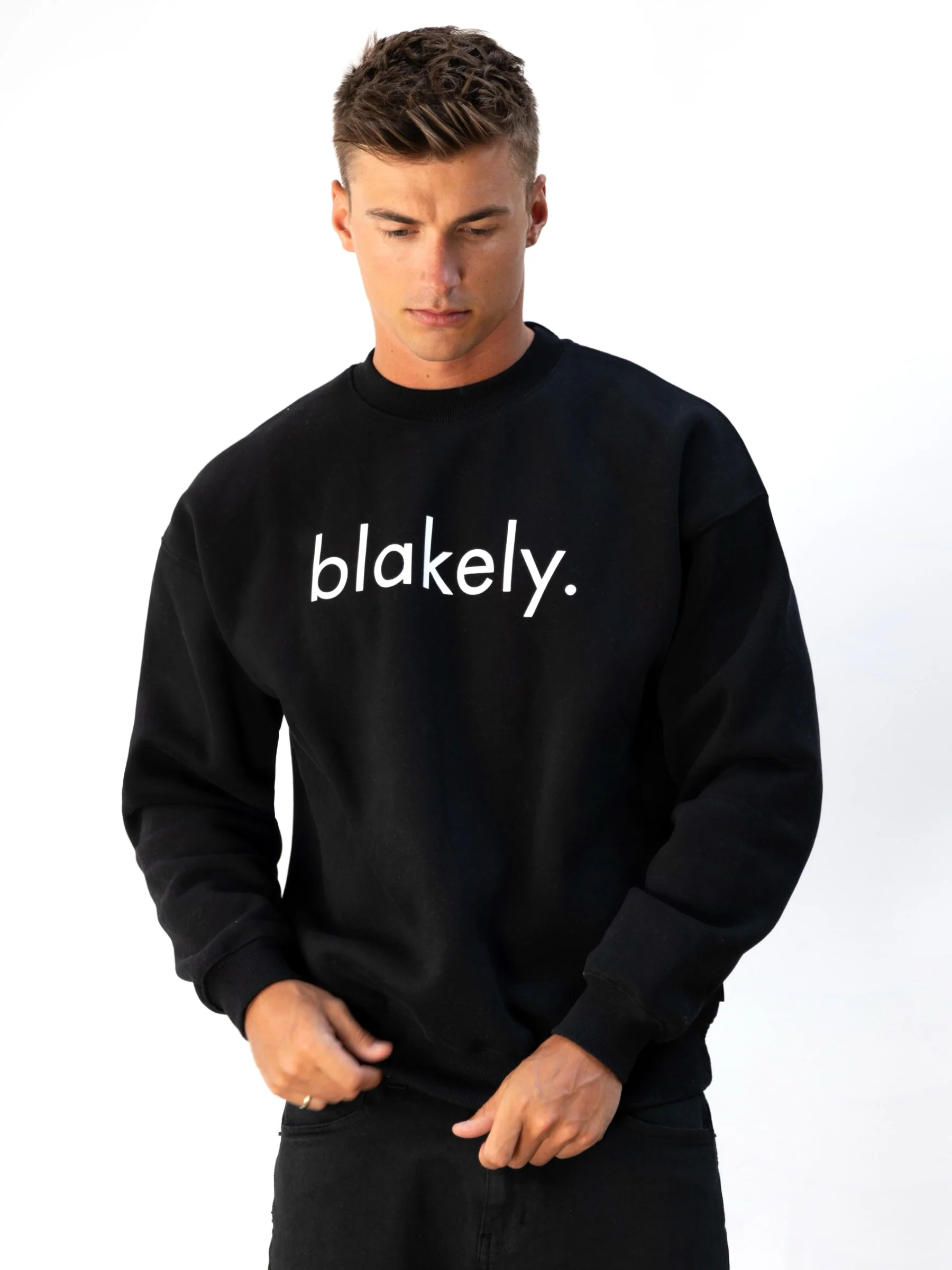 Logo Relaxed Jumper - Black - E-Cigarette Wholesale