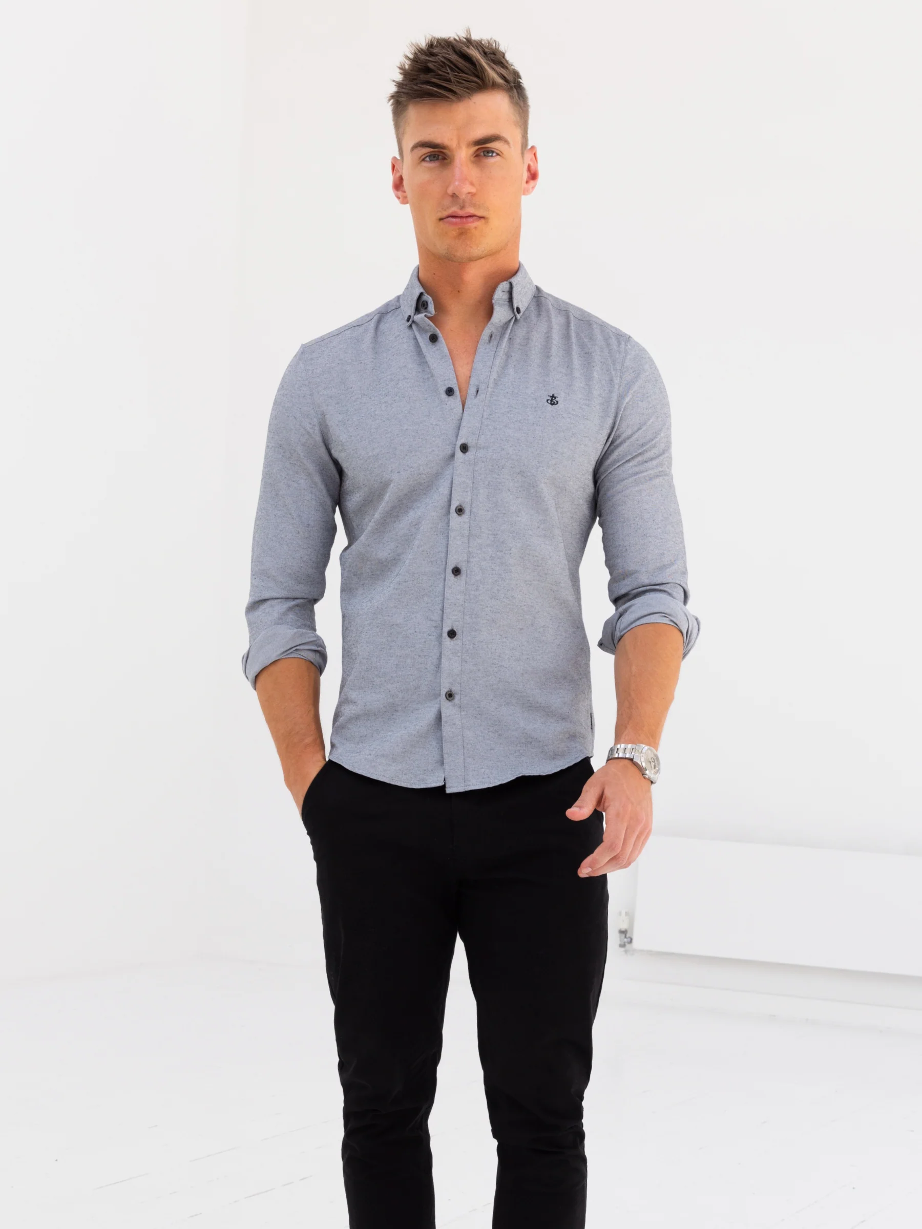 Dallas Long Sleeve Shirt - Grey - E-Cigarette Wholesale