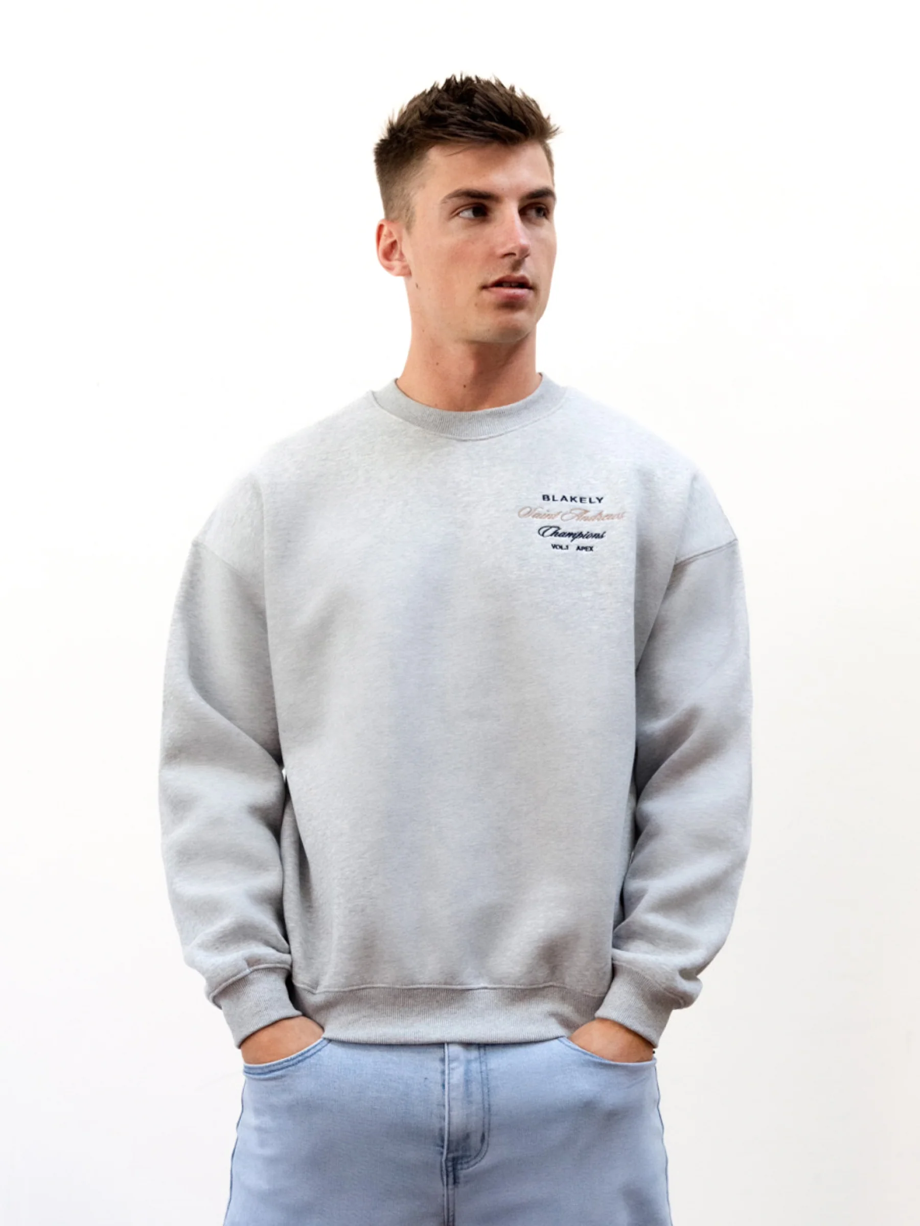 Legacy Relaxed Jumper - Marl Grey - E-Cigarette Wholesale