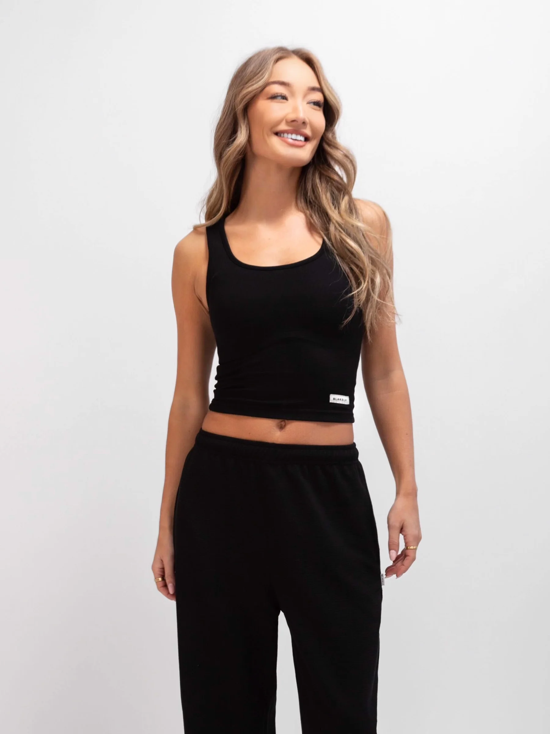 Soft Waffle Vest Top - Black - E-Cigarette Wholesale