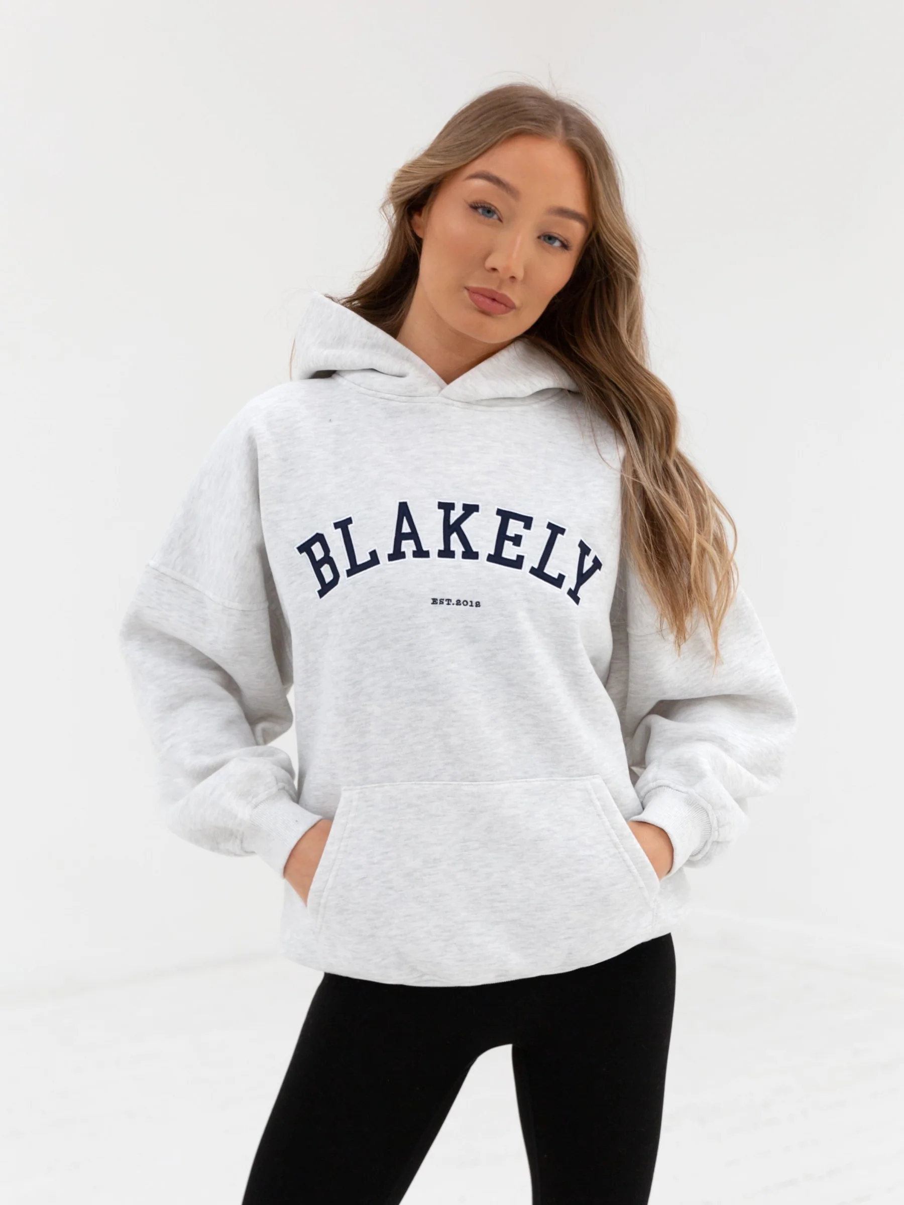 Varsity Oversized Hoodie - Marl White - E-Cigarette Wholesale