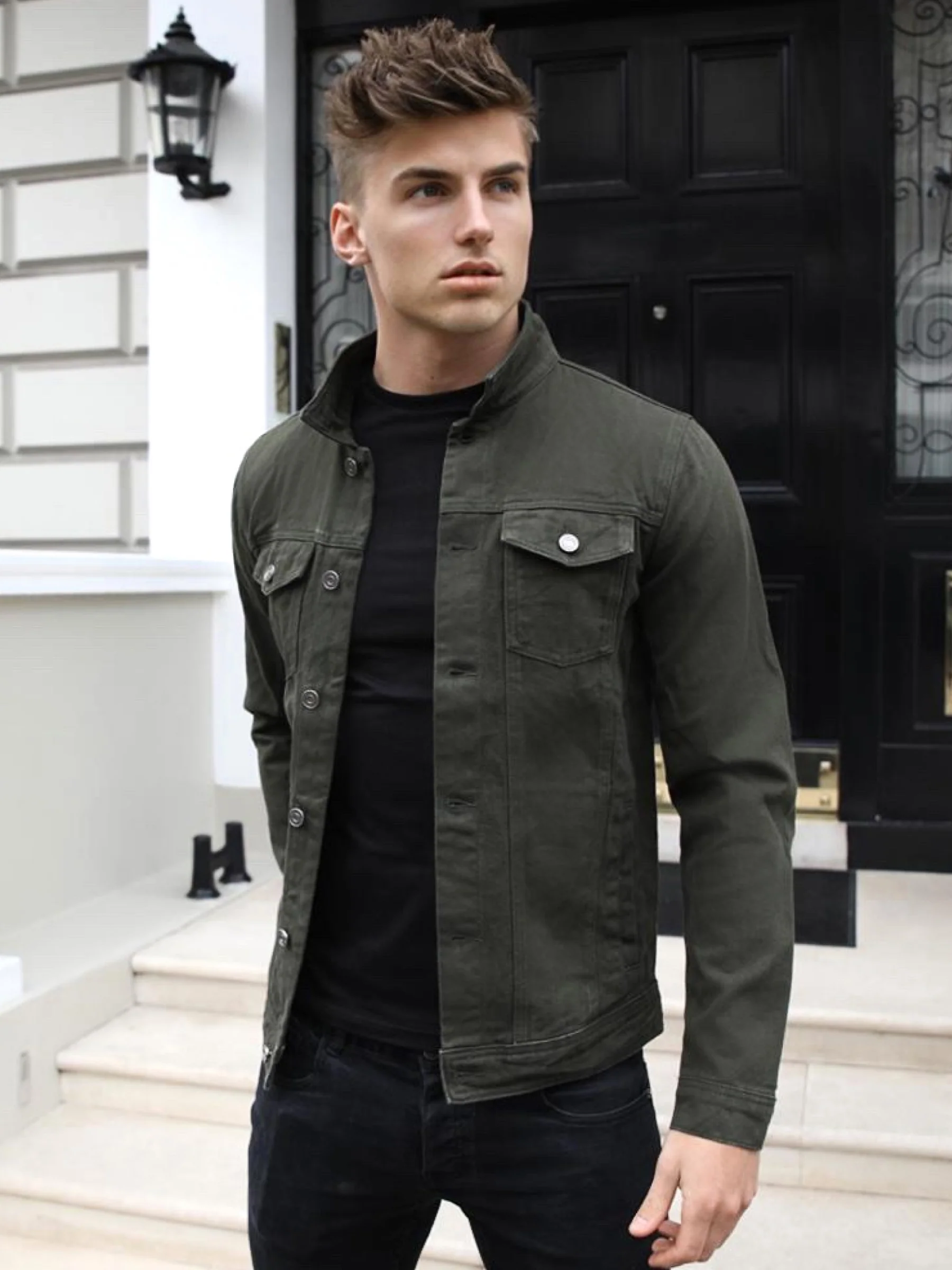 Alberta Denim Jacket - Khaki Green - E-Cigarette Wholesale
