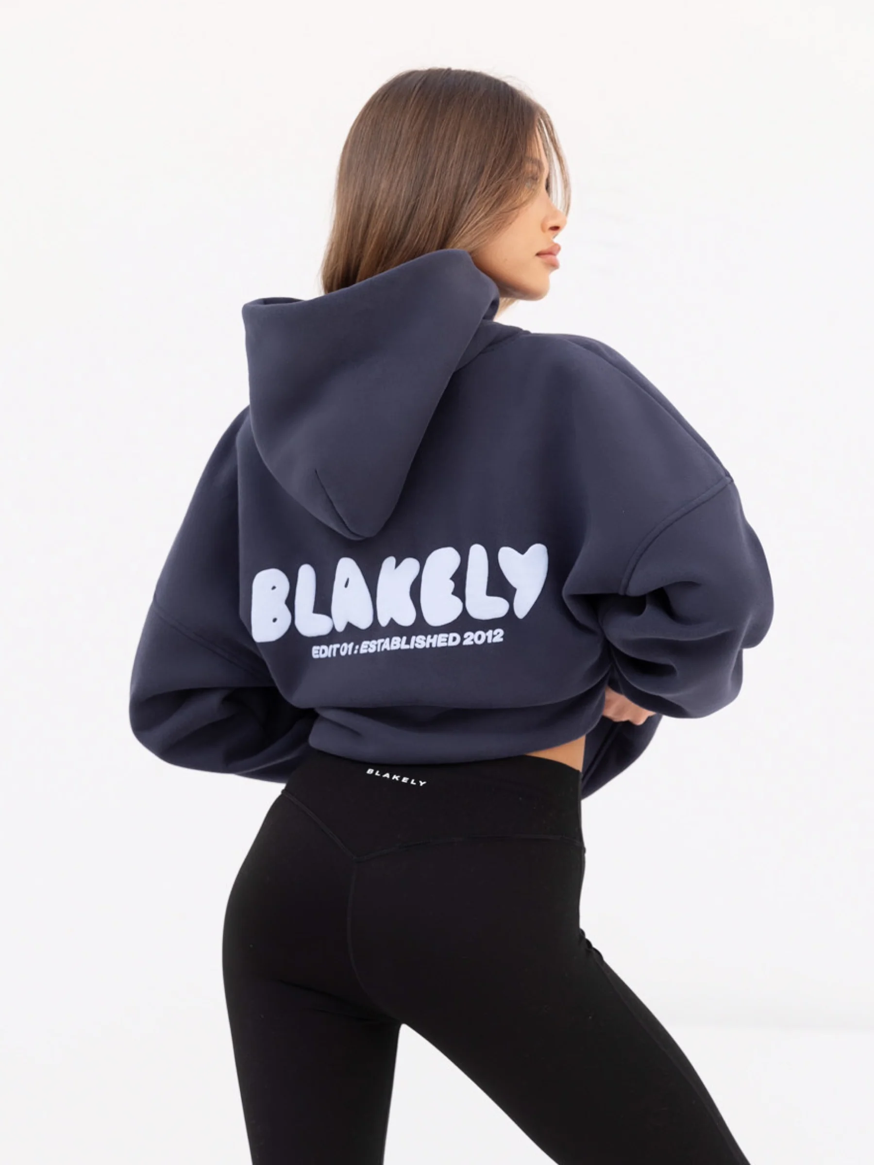 Cloud  Print Oversized Hoodie - True Navy - E-Cigarette Wholesale