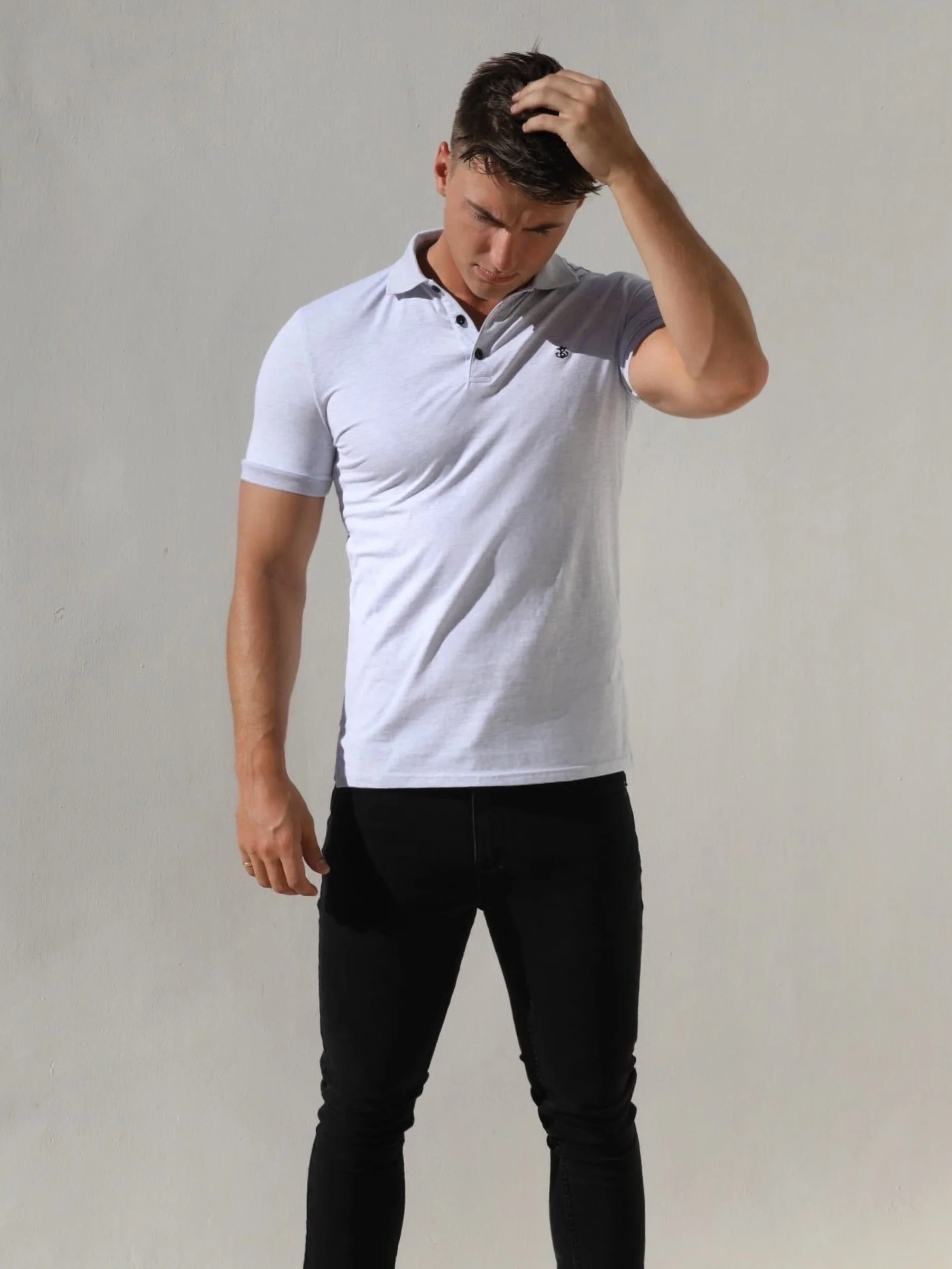 Burton Marl Polo Shirt - Marl White - E-Cigarette Wholesale
